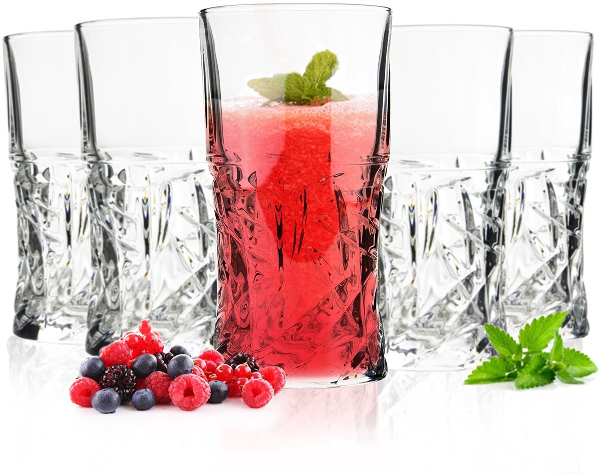 Set van 6 Whiskyglazen - 250 ml met Elegante Relief