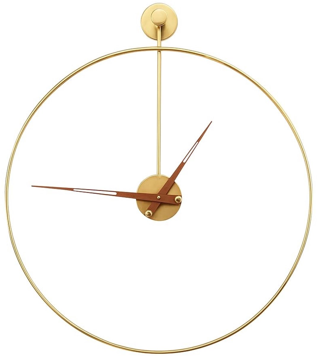 Wandklok - Stijlvol met gouden afwerking - Rond 50 cm