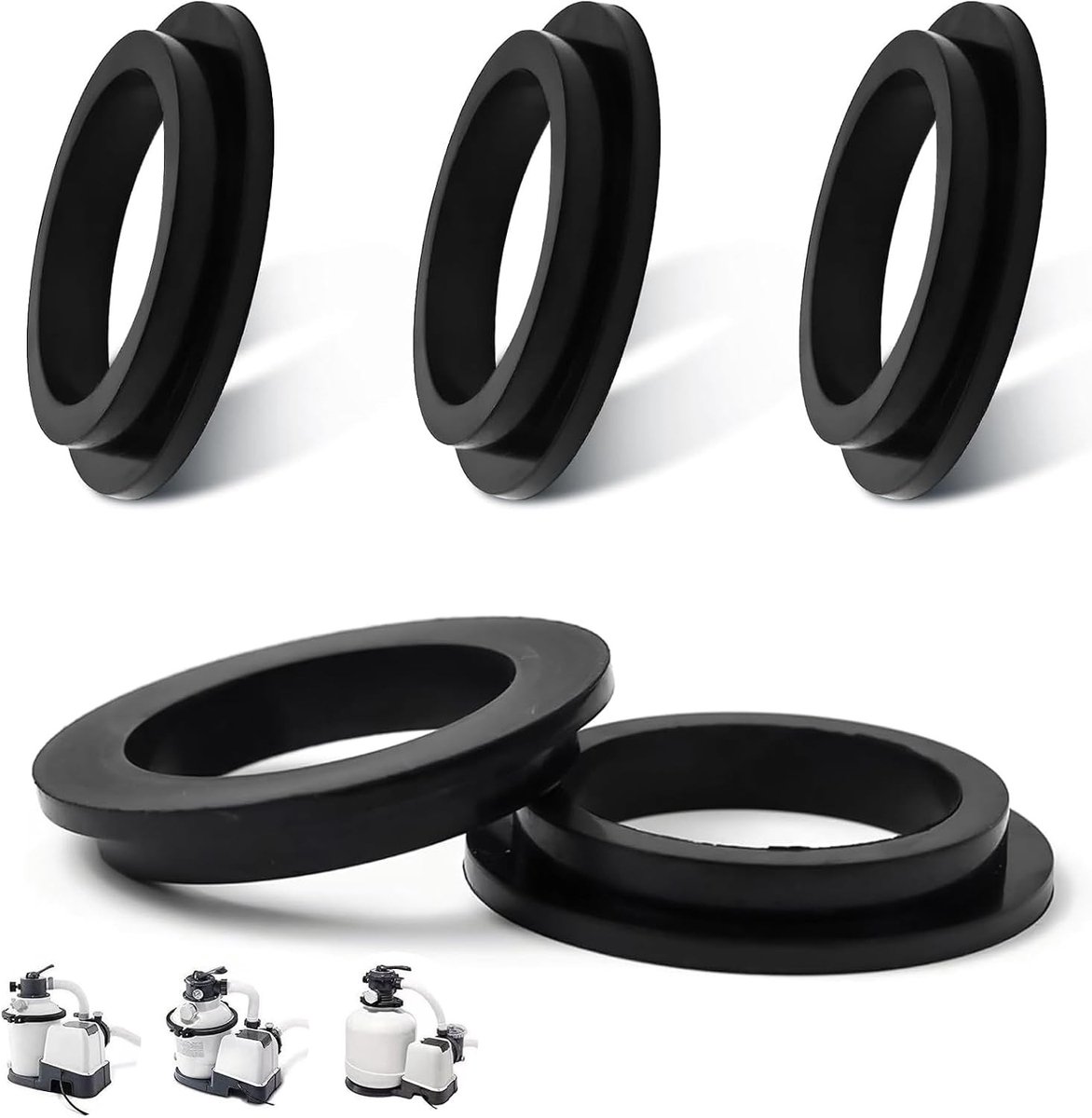 5 Stuks O-Ringen voor Zwembadfilterpomp, L-vormige Rubber Washers, Vervangingsonderdelen voor Sealing en Onderhoud