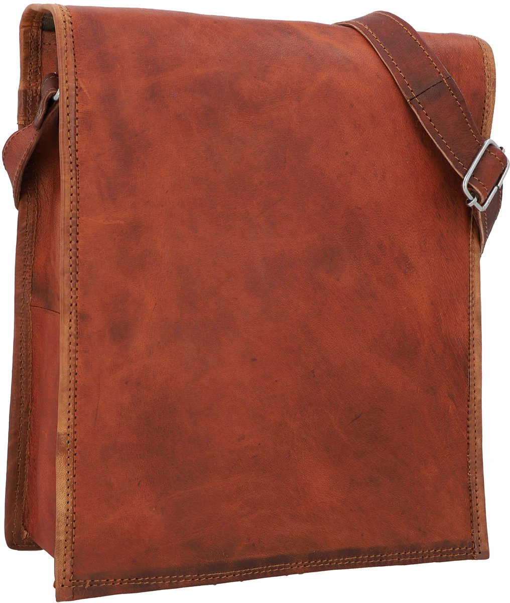 Schoudertas 'Finn' - Vintage bruin - Geschikt voor A4 en 11.6 inch laptop