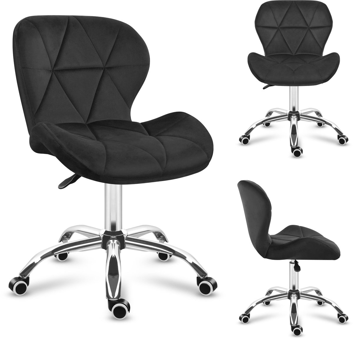 Ergonomische Bureaustoel met 360° Draaifunctie en Verstelbare Hoogte - Zwart