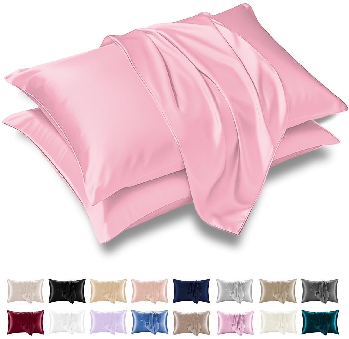 Satin Silk Kussenhoezen - Set van 2 in Standaardformaat