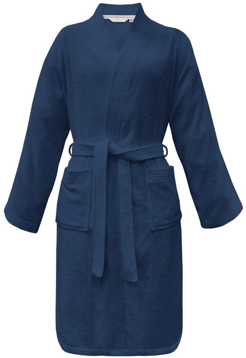 Katoenen Kimono Badjas - Maat S - Donkerblauw