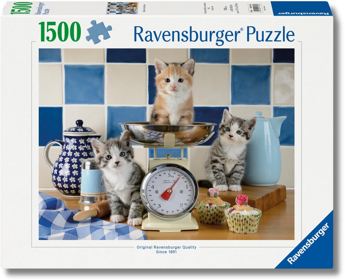 Volwassen Puzzel 1500 Stukken - Kittens in de Keuken