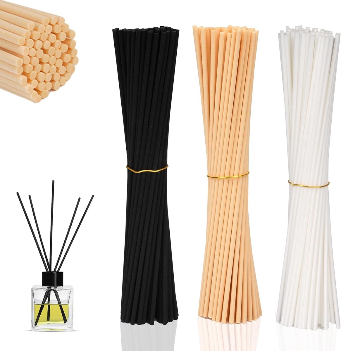 180 Stuks Riet Geur Sticks voor Aromatherapie, 20cm x 3mm, Geurverspreiders voor Thuis, Kantoor en Spa, Geschikt voor Essentiële Oliën en Ontspanning