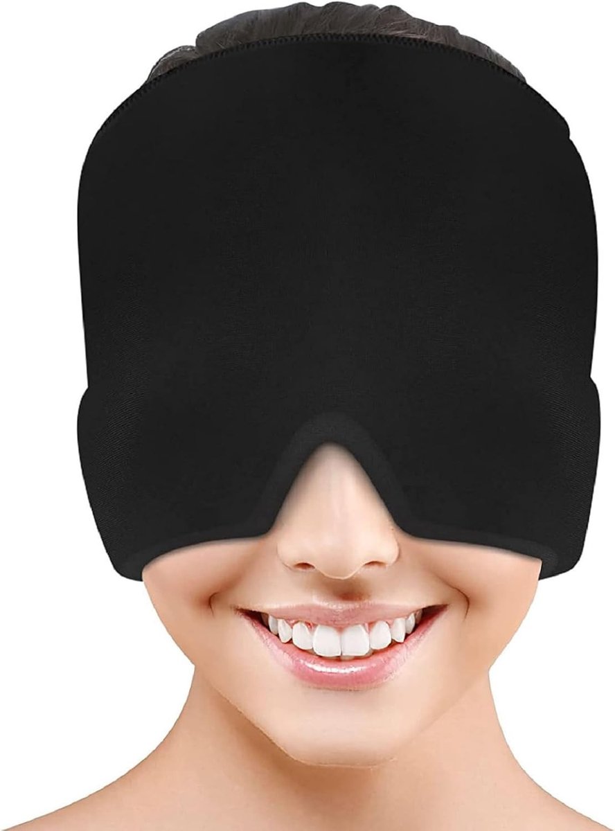 Verkoelend migraine masker voor verlichting van hoofdpijn, pijnstillende cap voor migraine en hoofdpijnbestrijding