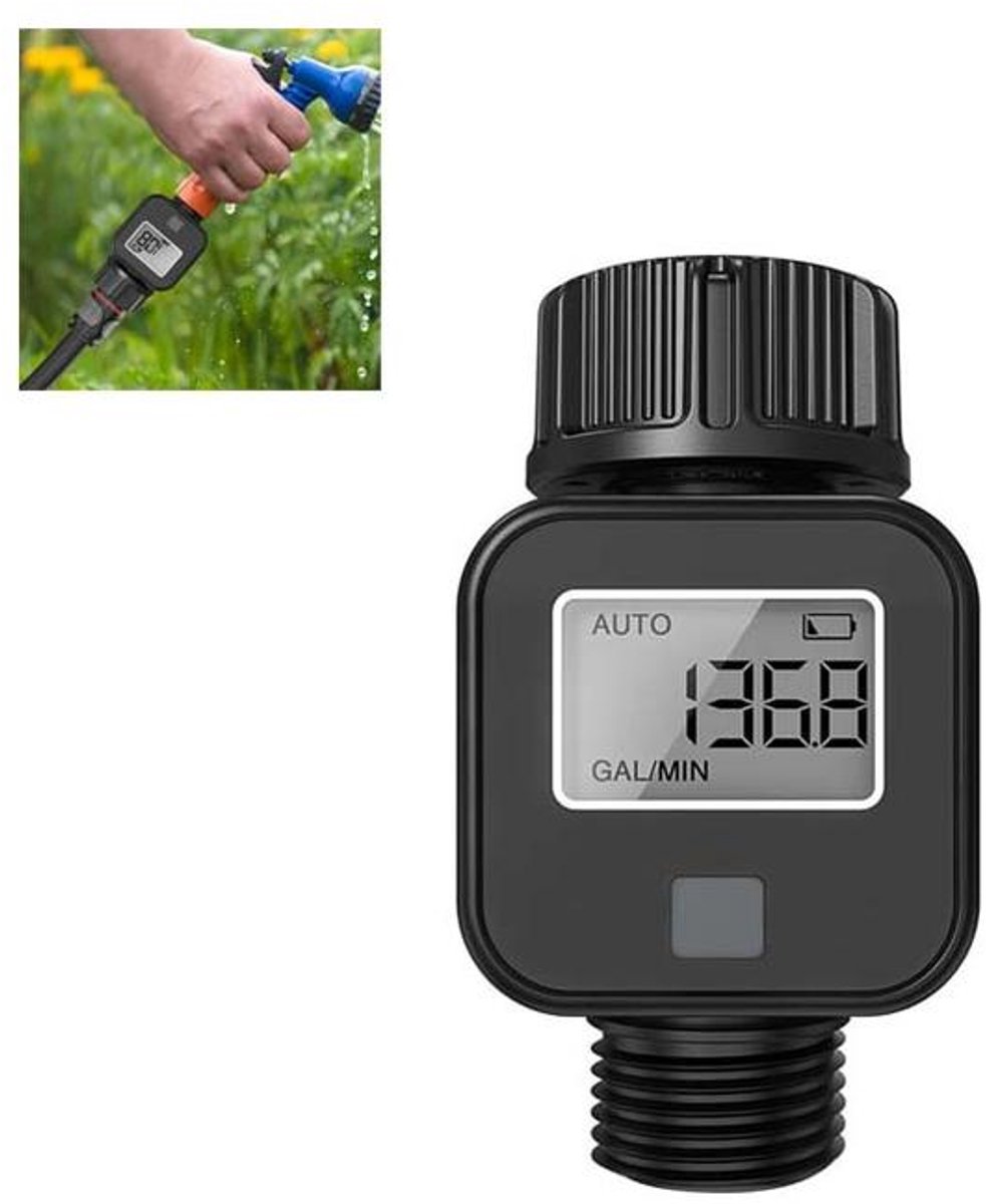KZQ Water Meter- Water Meter with 3/4 Inch Standard Wire-Suitable for Garden Hose/RV/Lawn- 3-in-1 Meter- Suitable for Indoor and Outdoor Use