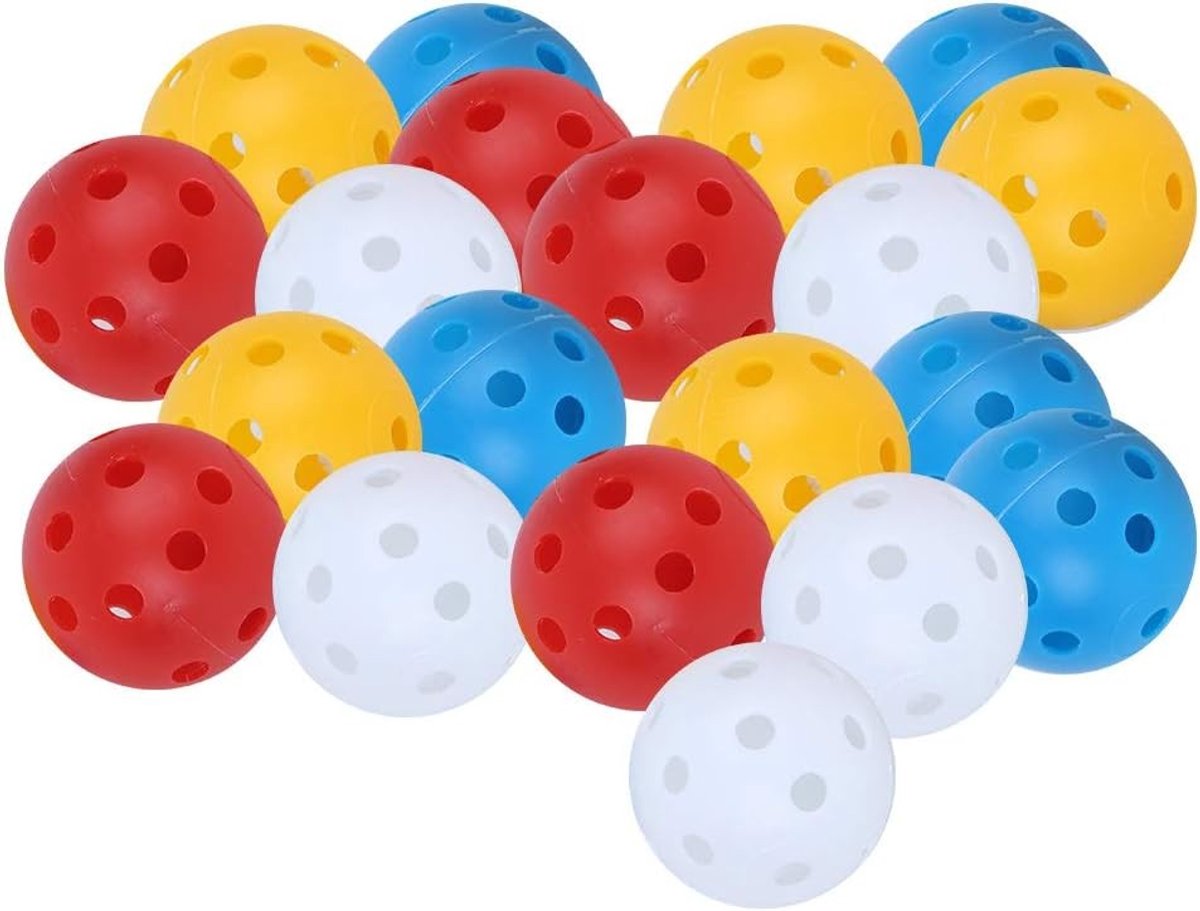 20 Stuks Gemengde Kleur Plastic Golfballen voor Indoor Training en Oefening - Lichte Hollow Golfballen voor Sportaccessoires