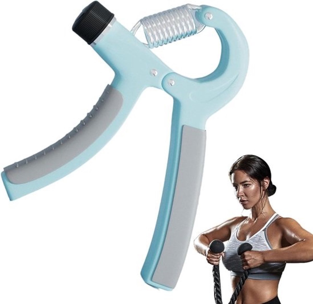 Handgreep Oefening - Krachttrainer Vinger - Hand Kracht Trainen - Verstelbare Weerstand - 16 x 11 cm - Zwart
