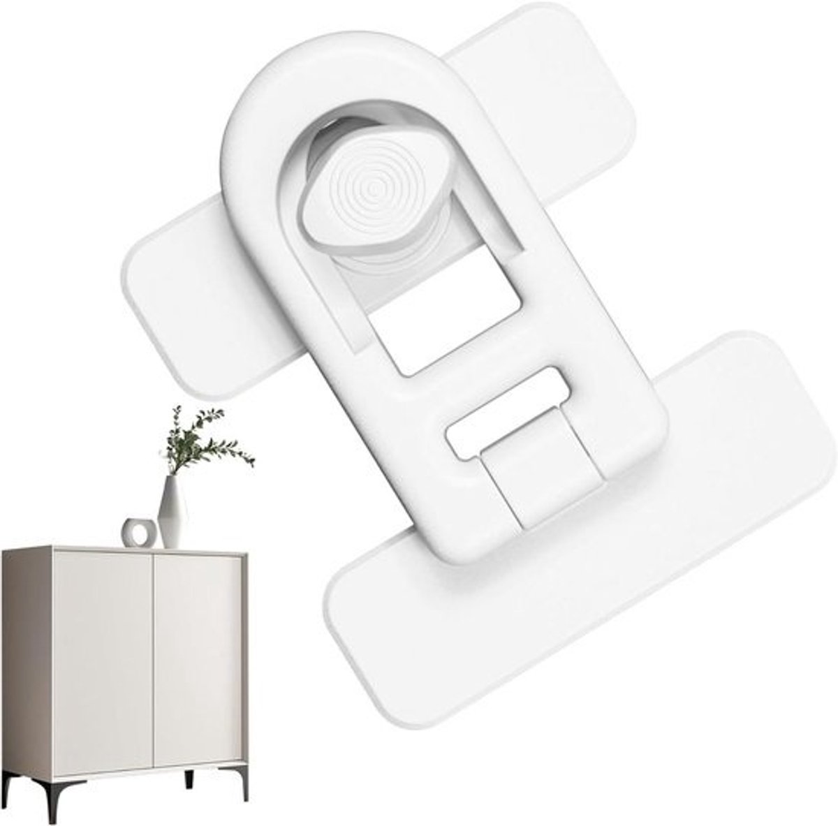 Koelkast kinderslot - Veiligheidsslot baby - Voorkom toegang - Sleutelloos combinatie - 7.2 x 5.8 cm - Wit