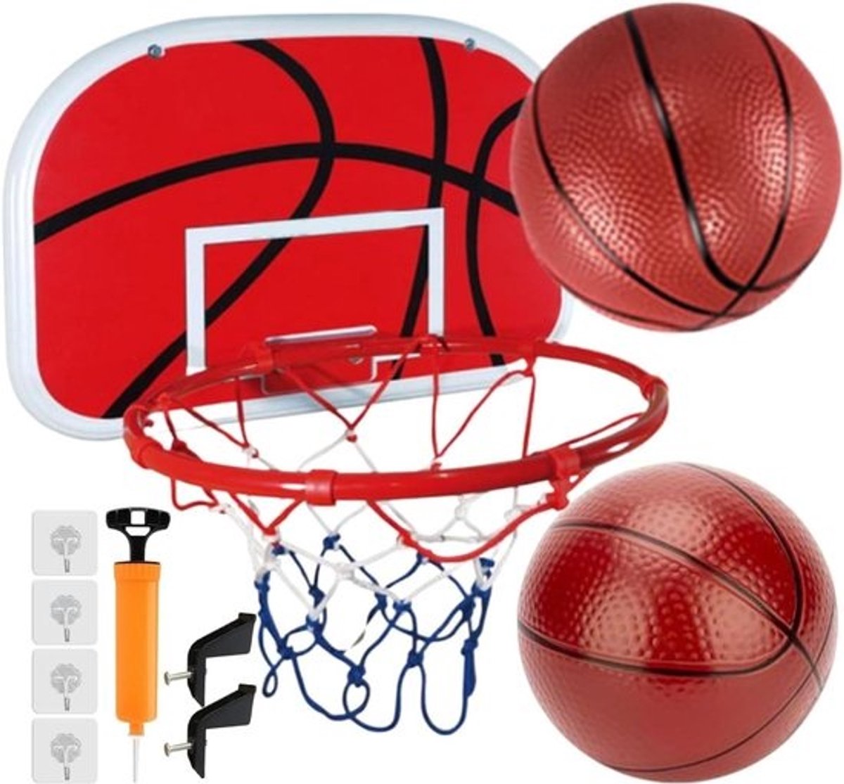 Mini Basketbal Set - Indoor Basketbal - Gezinsbinding - Flexibele Hoogte - 34 cm - Zwart