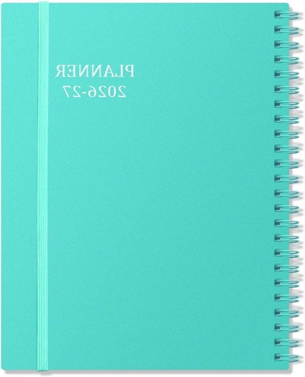 Planner 2025-2026 - Wekelijkse Maandplanner - Doelen Bereiken - 18 Maanden Tabbladen - 147 x 21 cm - Turkoois