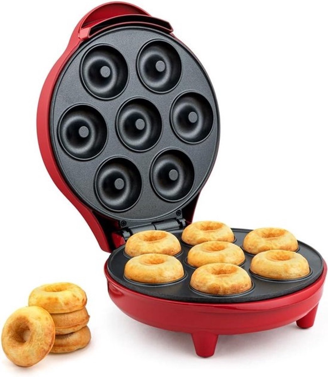Mini Donut Maker - Donuts Bakken - Thuis Bakken - 7 Donuts Tegelijk - 25.4D x 20.6B x 11.2H cm