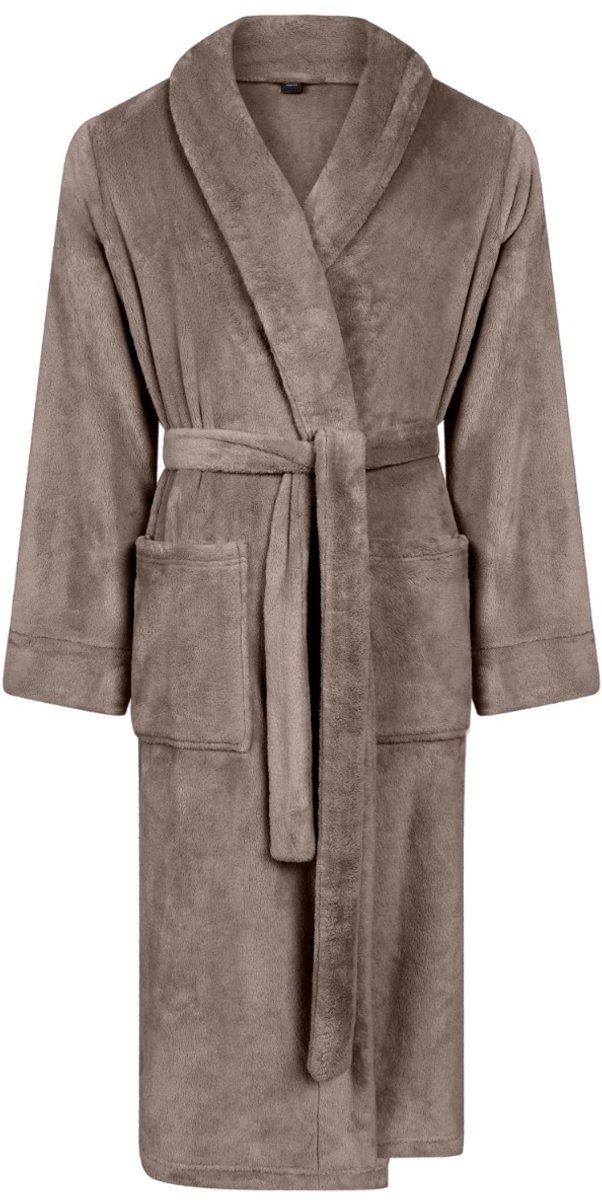 Linolux Alva Unisex fleece badjas - Taupe - S
