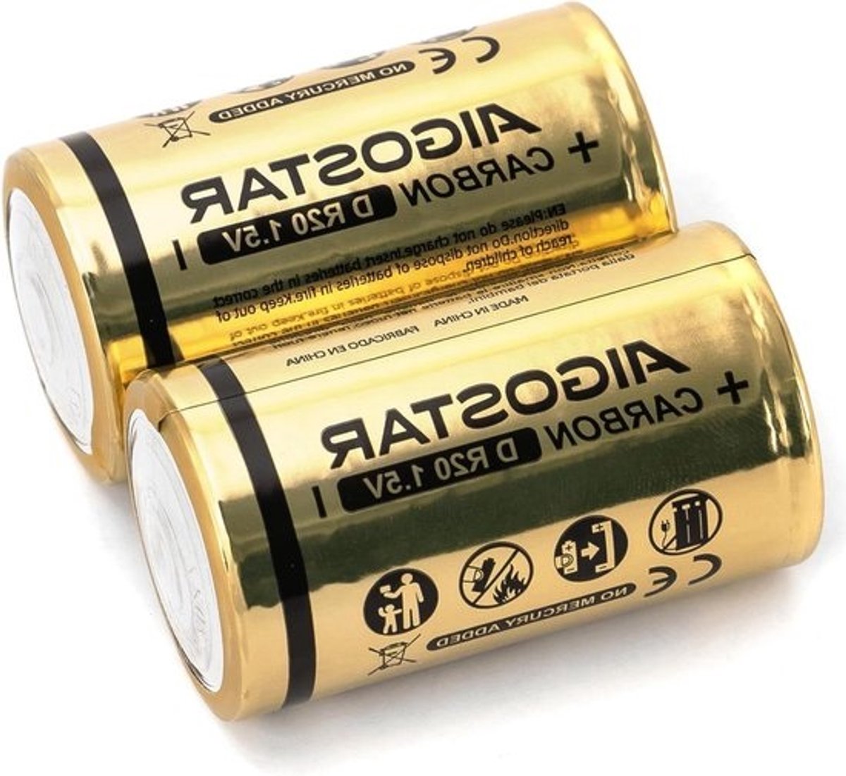 Carbon-zinkbatterijen - R20D batterijen - Apparaten voeden - Constante energieontlading - 2 stuks - Niet gespecificeerd