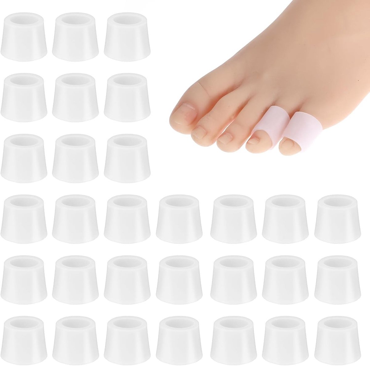 30 Stuks Silicone Bescherming voor Kleine Teennagels - Ademend en Comfortabel voor Blaren, Wrijving en Eeltvorming