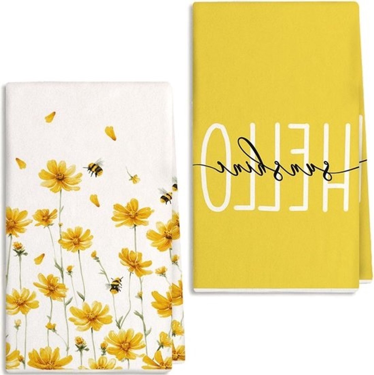 Keukendoeken Set - Theedoeken Vaatdoeken - Keuken Reinigen Drogen - Super Absorberend Microvezel - 45 x 66 cm - Geel