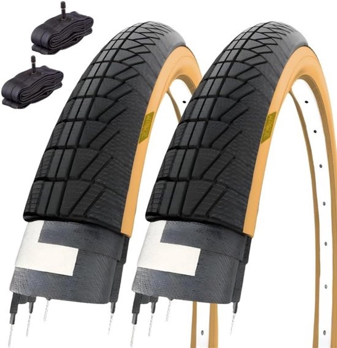 Fietsbanden Set - Banden en binnenbanden - Stadsfiets Onderhoud - Klincher Type - 20 x 175 inch - Zwart