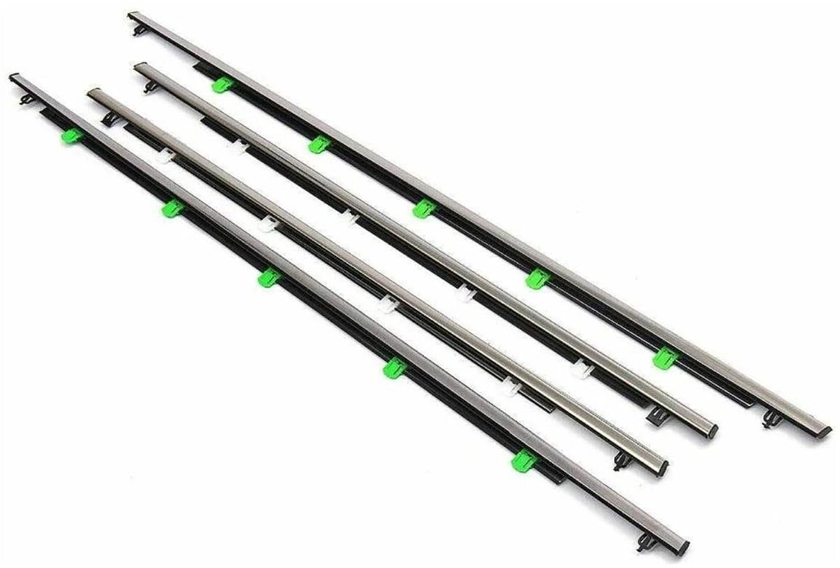 Tochtstrip voor autodeur - Zwart Chroom - 4 Stuks