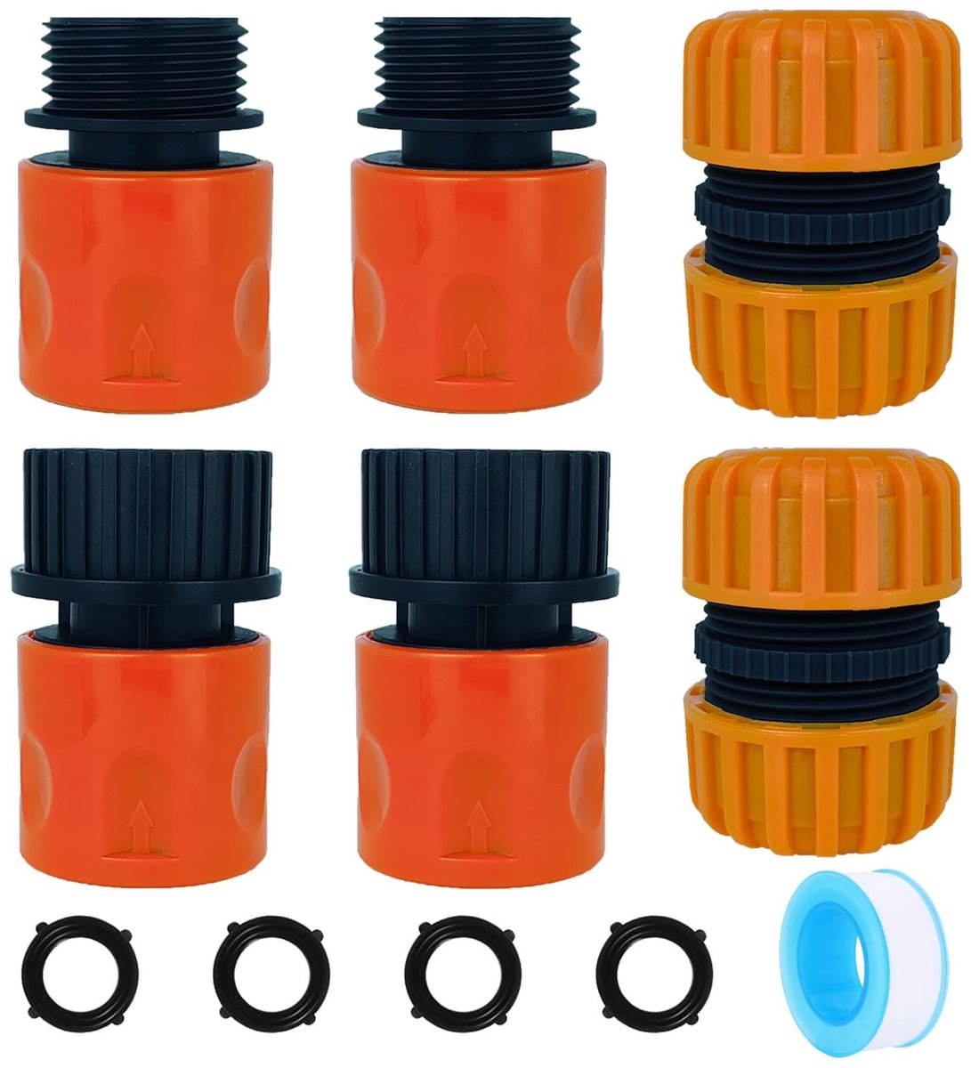 Tuinslang snelkoppelingen set - 7 stuks, 3/4 inch