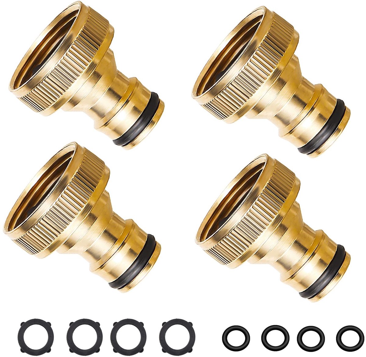 3/4 Inch Koppelingen voor Tuinslang - Messing Quick Connector 4 Pack