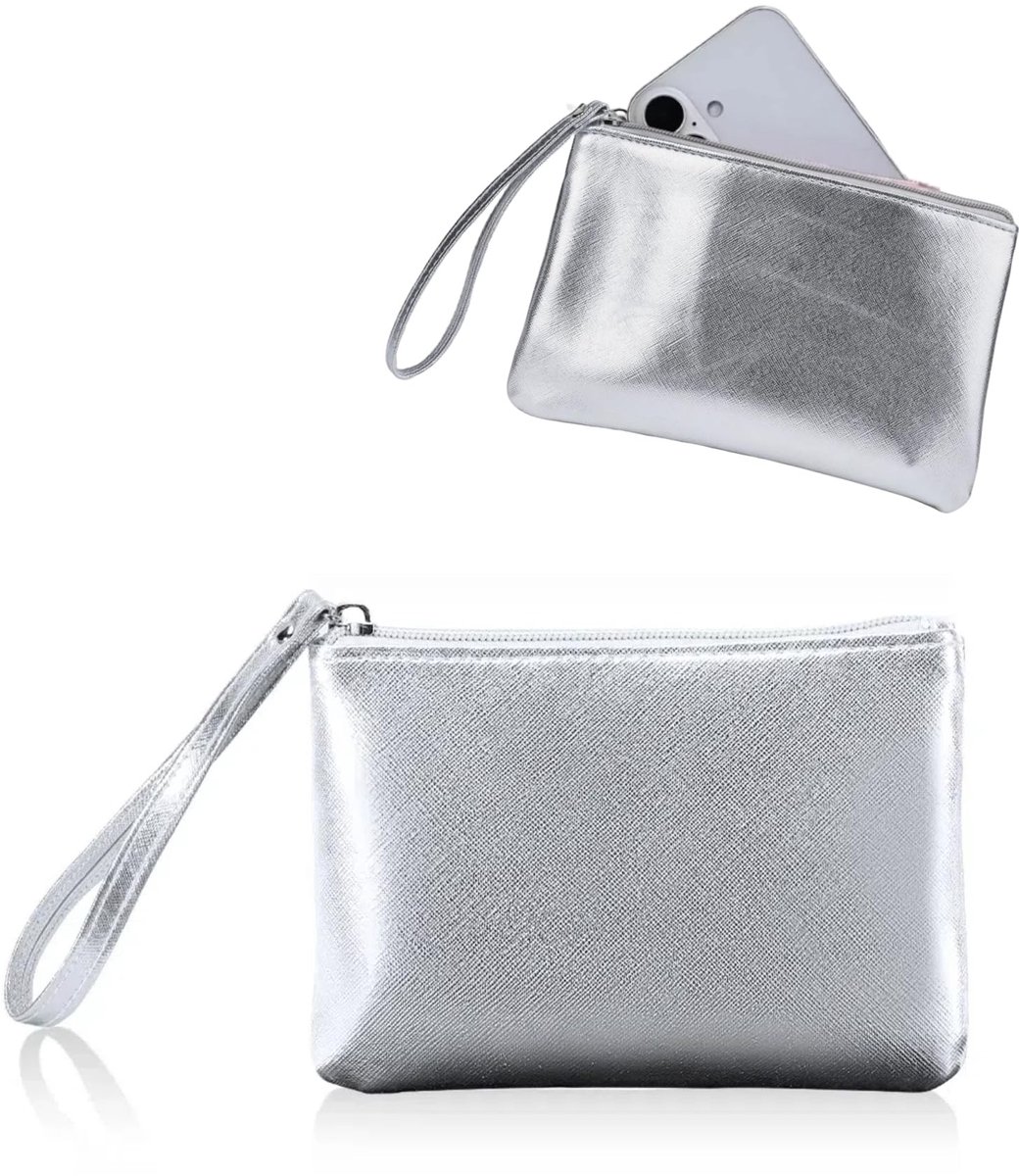 Kleine Make-up Tas - Zwart Nylon met Rits