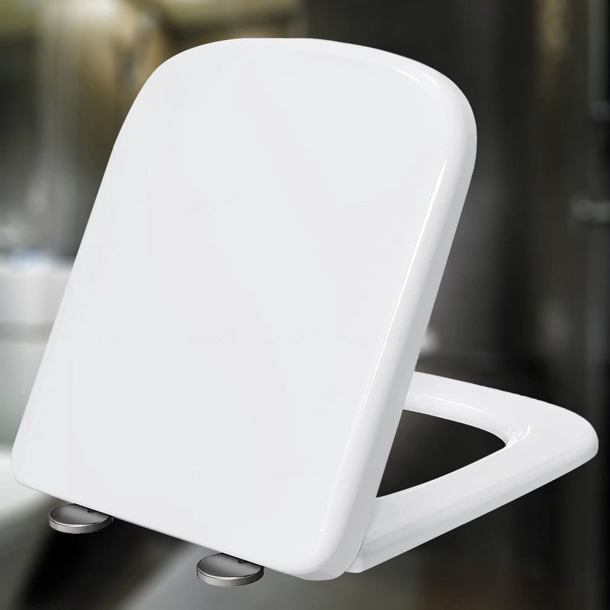 Duroplast Toiletbril - Automatische Sluiting Wit 34 x 45 cm