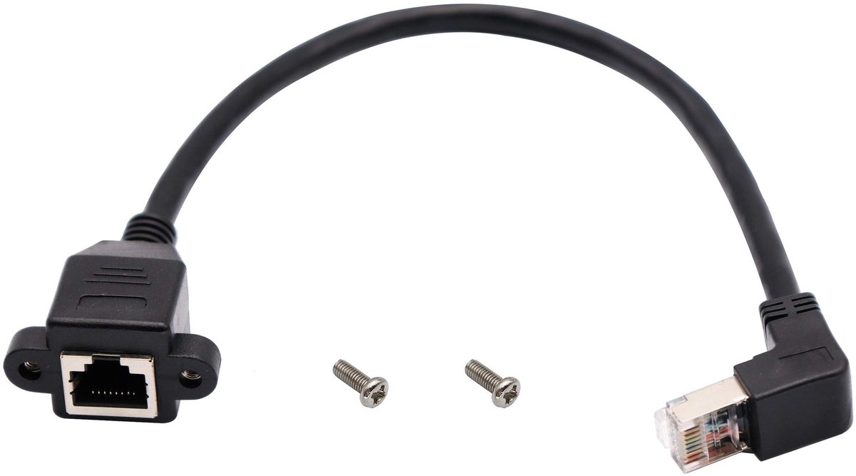 Cat 6 Ethernet Kabel met 90° Hoek RJ45 Connector - 30cm
