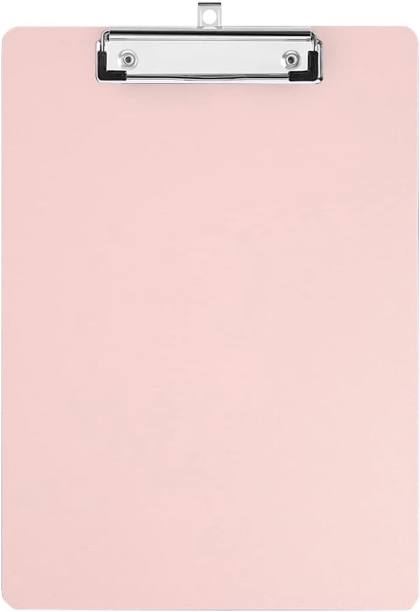 Plastic Clipboard Houder met Klem en Inklapbare Haak voor Kantoor, Studenten en Docenten - Lichtroze (31.5cm x 22.5cm) - Ideaal voor Notities, Documenten en Presentaties