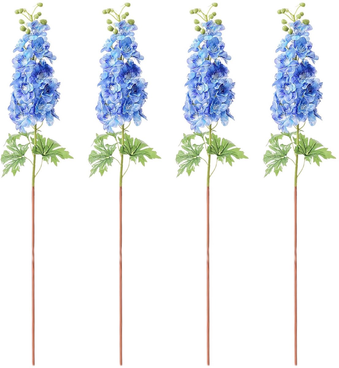 Kunstmatige Delphinium Latex Bloemen - Set van 4 Stuks, 80 cm