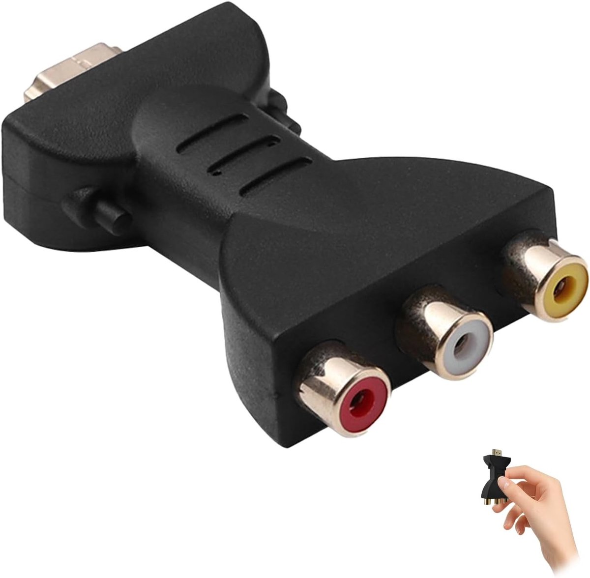 HDMI naar RCA Adapter Converter voor 1080P Mini Composite Video en Audio, Geschikt voor HD TV en Oudere TV's met Rood, Wit en Geel Aansluitingen