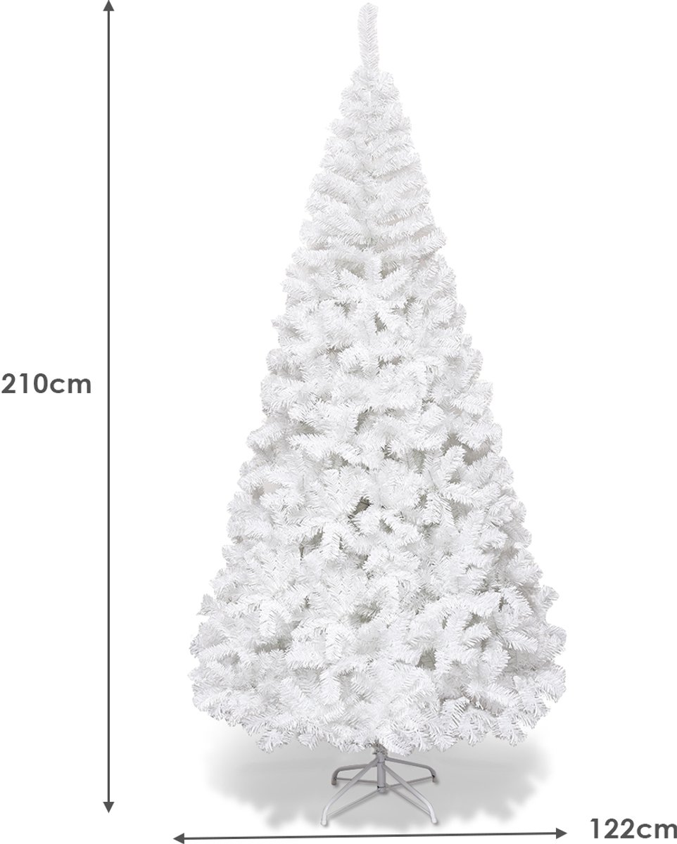 SureDeal® - Kerstbom - Kerstboom Kunstsparrenboom Kerstboom - Metalen Standaard - Binnen - Buiten Vakantie Versiering - Wit