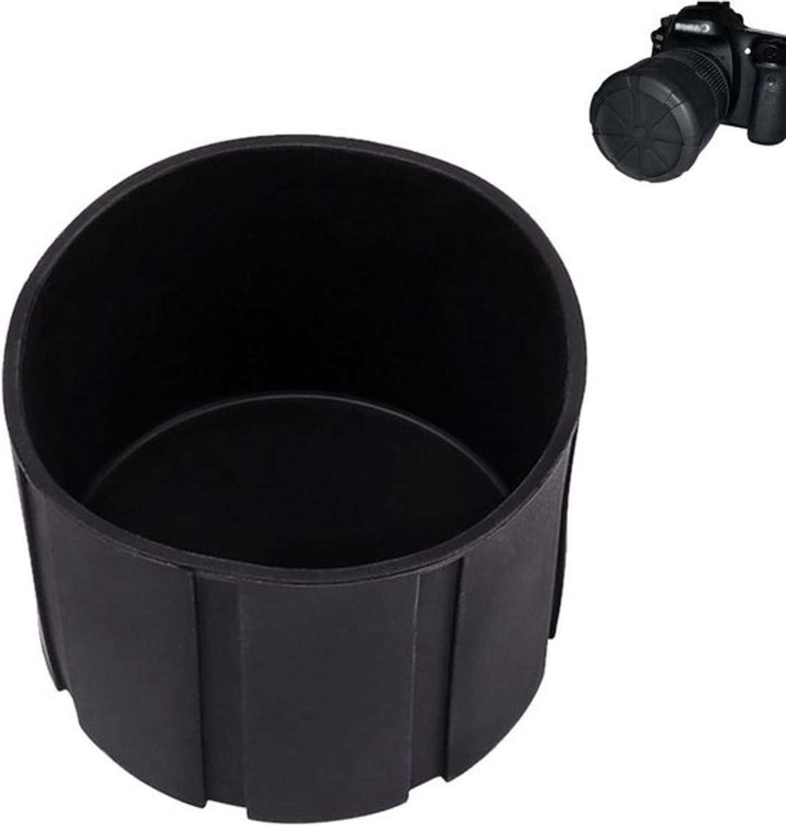 Siliconen Lensdop - Camera Beschermkap - Lens Beschermen - Flexibel Materiaal - 65-110 mm - Zwart