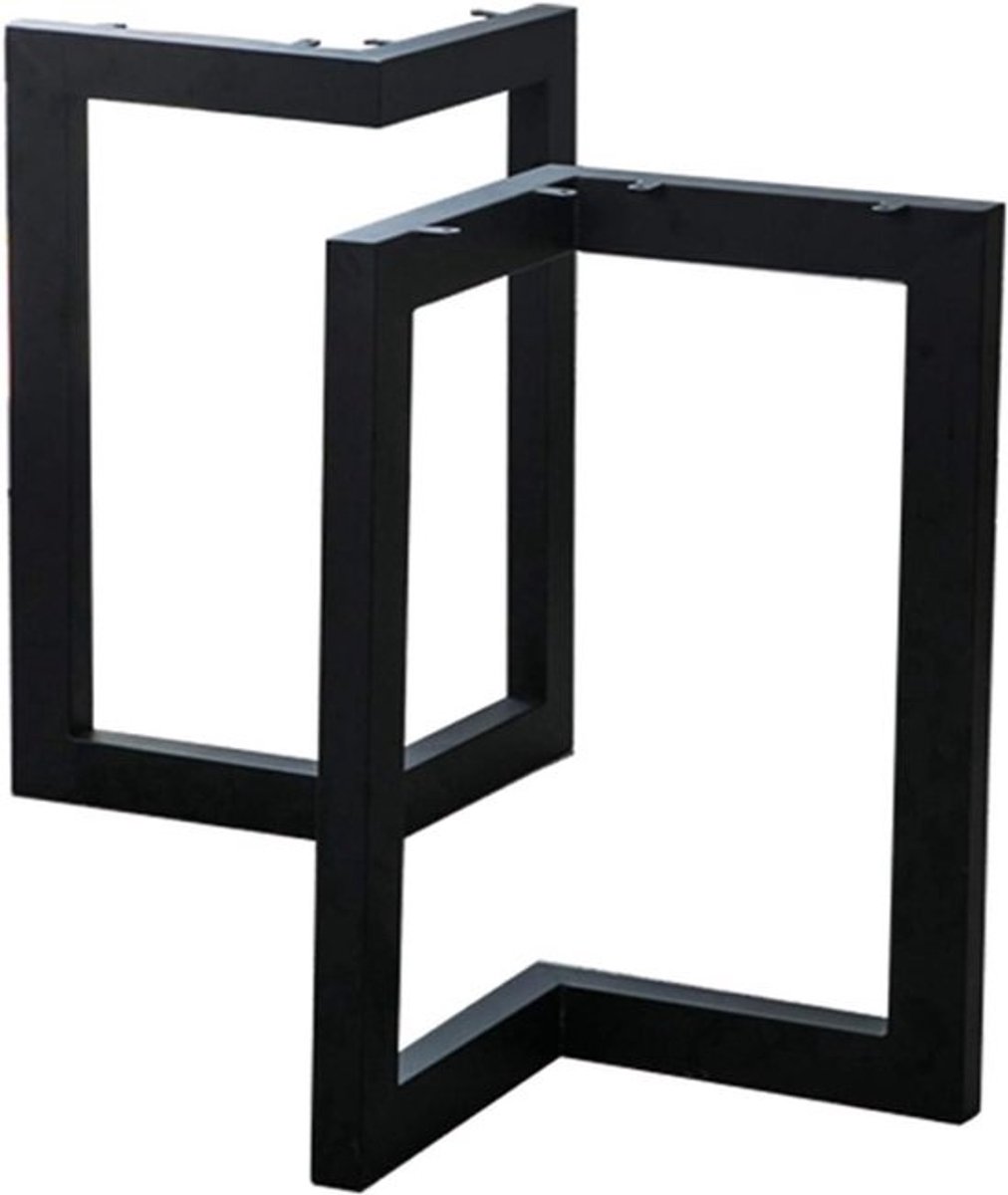 Tafelpoten Metaal - Bureaupoten Onderstel - Meubels Maken - Zwaar Belastbaar - 55x72cm - Zwart