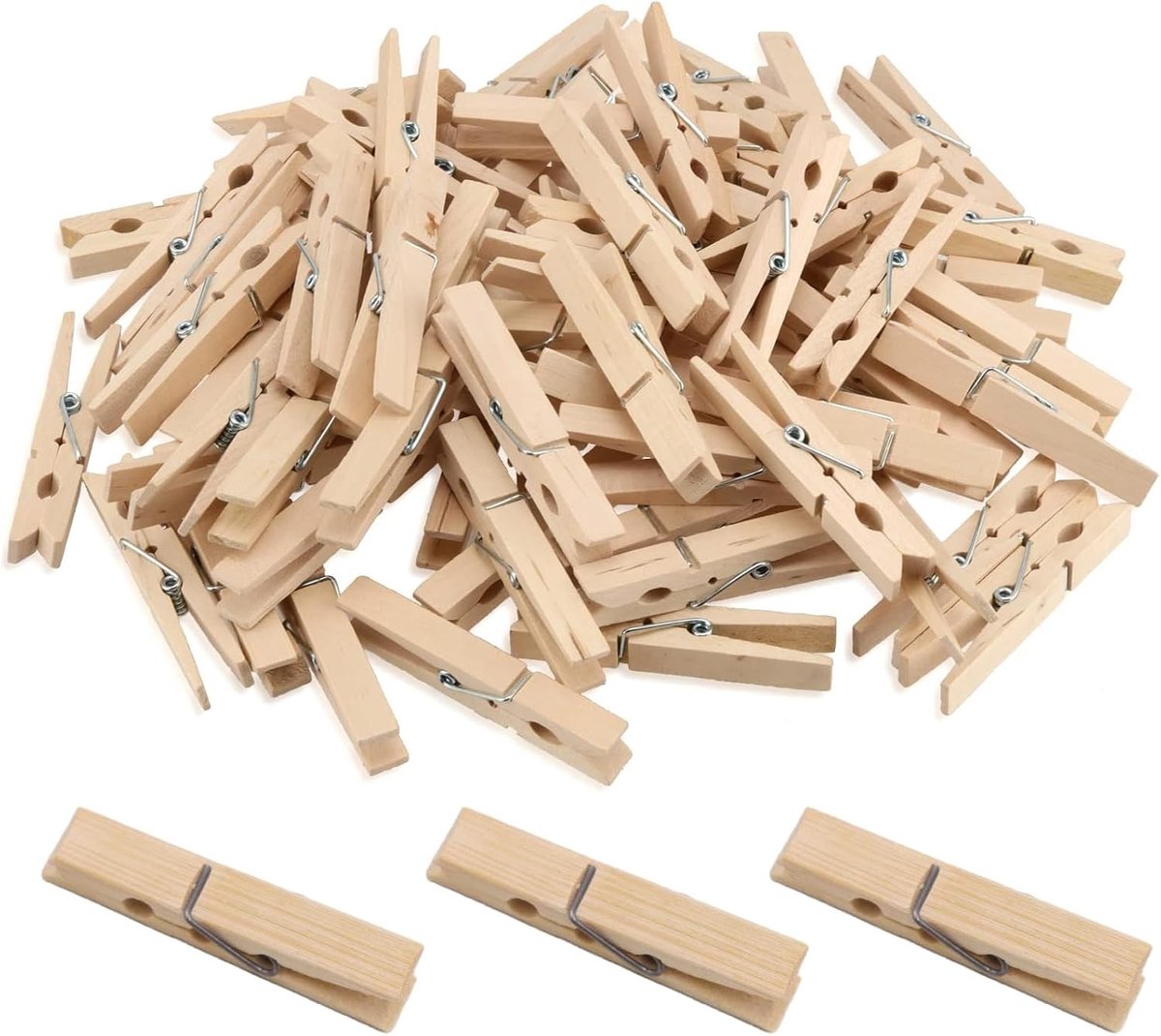 150 Stuks Houten Kledingknijpers voor Creatieve Projecten, Foto Clips, Decoratieve Mini Knijpers en Hangclips