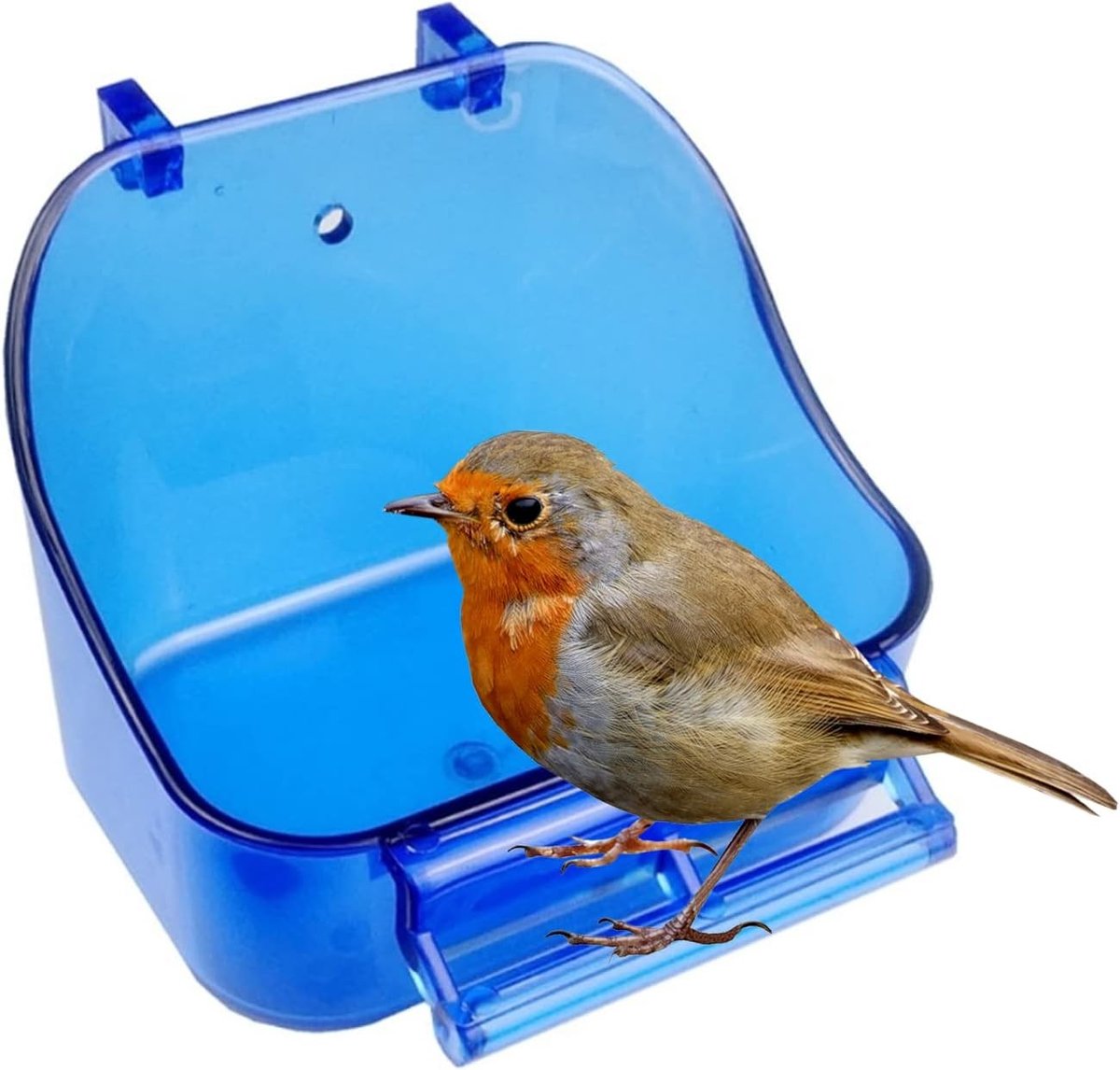 Multifunctionele Vogelbad voor Kooi, Hangende Badkuip voor Kleine Vogels zoals Kanaries, Parkieten en Papegaaien, Ideaal voor Verzorging en Speelplezier