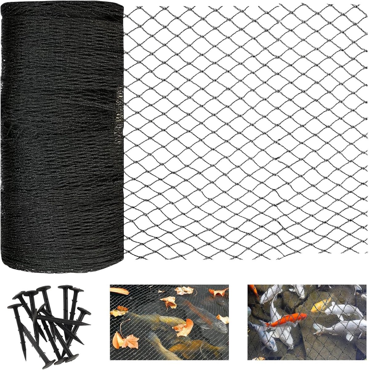 Robuust en UV-bestendig vijverbeschermingsnet van fijn gaas tegen vogels zoals duiven en reigers, ideaal voor vijvers, kippenhokken en balkons (4 x 10 m)