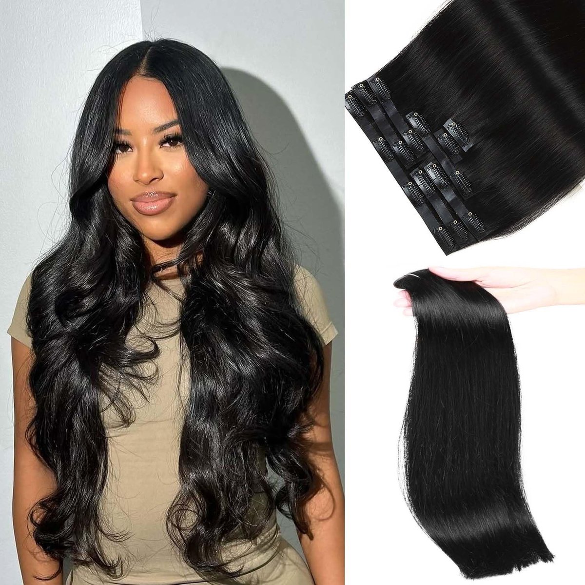 Clip-in Haar Extensions - Echte Menselijke Haar - 18 Inch, 120g