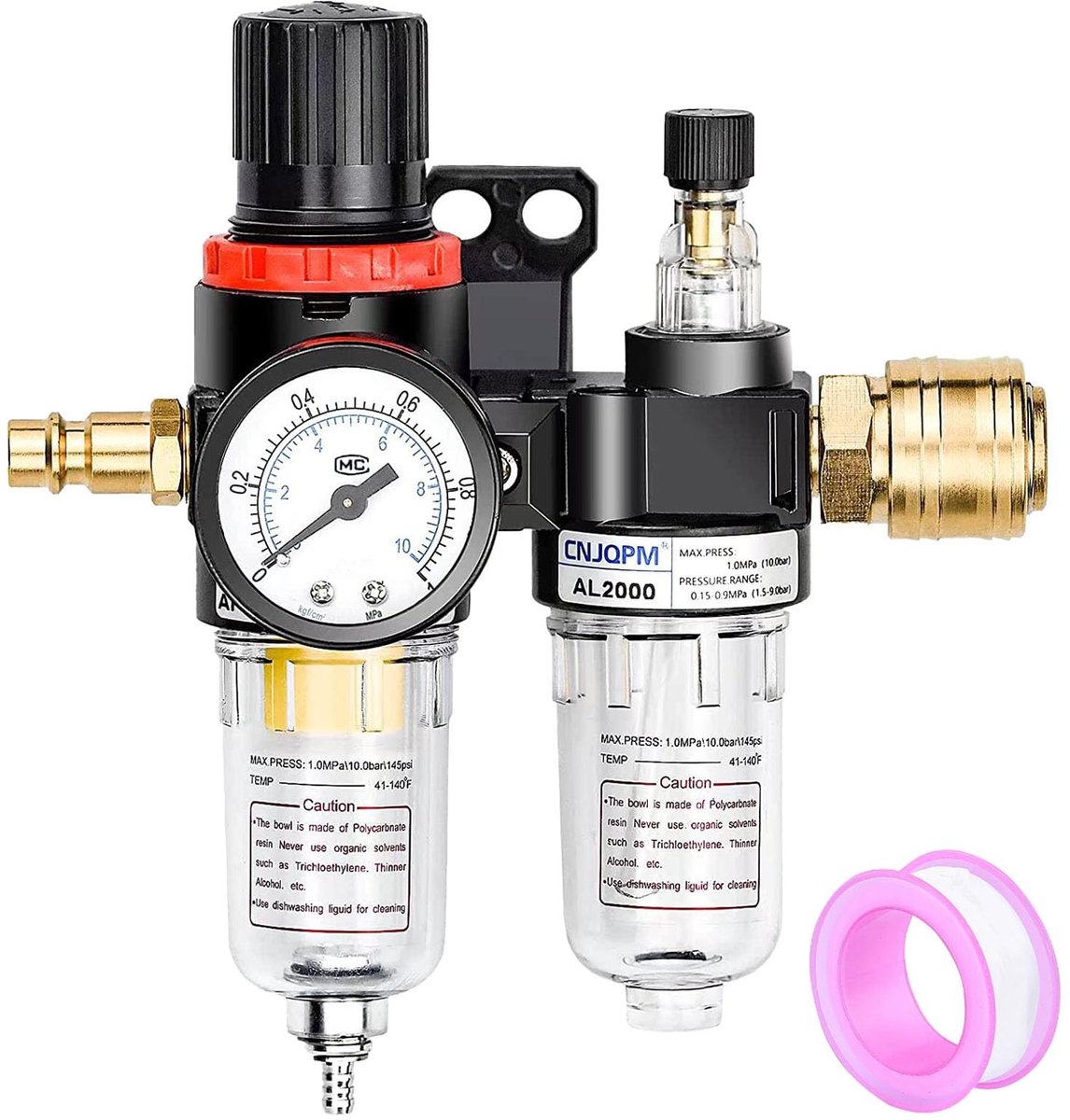 Luchtdrukregelaar 1/4 inch - Compressor met Filter en Manometer