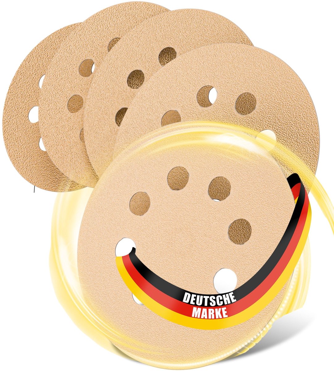Schuurdiscs - 100 Stuks, Ø 125 mm, P60, met 8 gaten