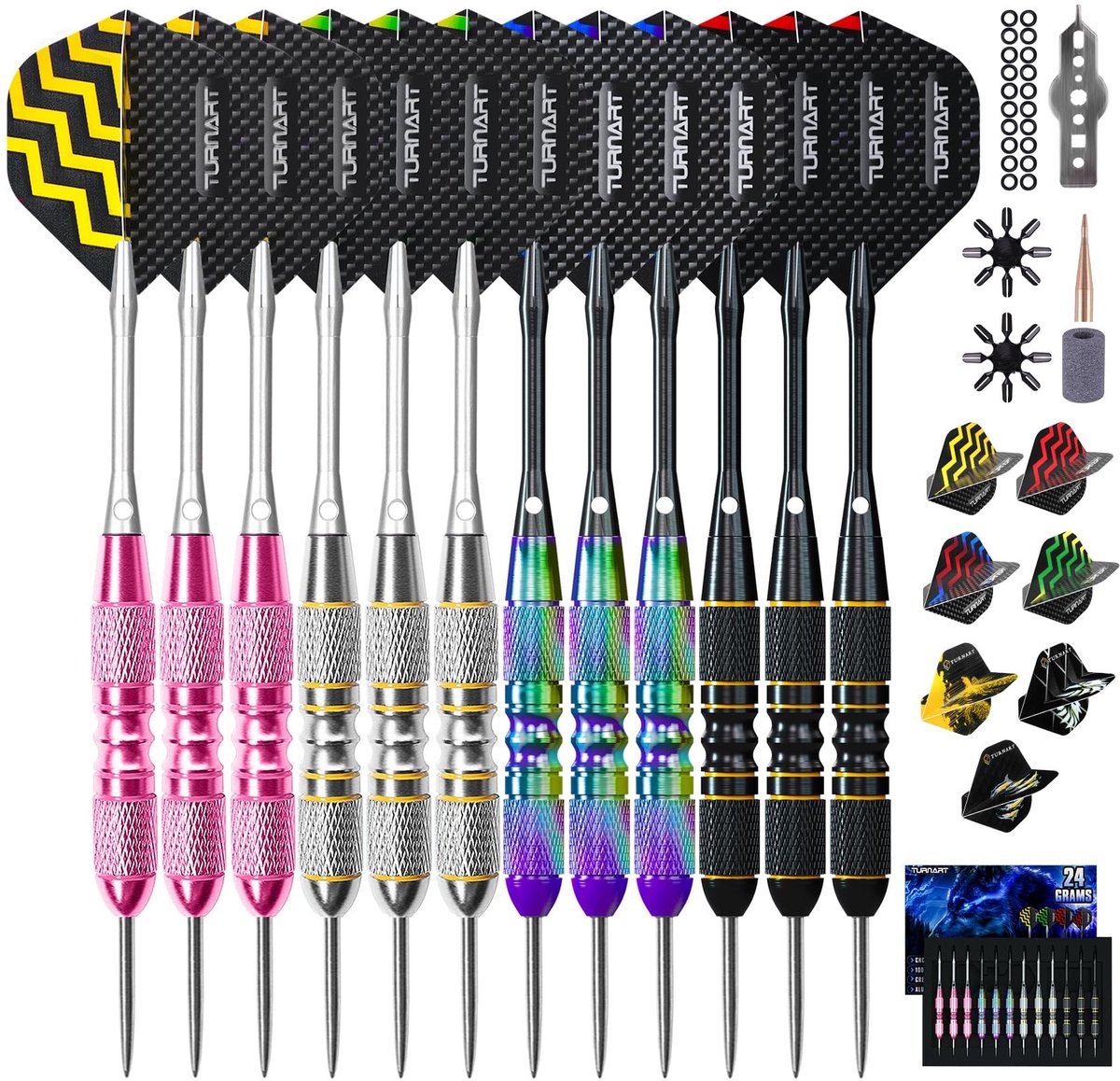 Dartpijlen met Metalen Punt - 12 Stuks Professionele Steeldarts