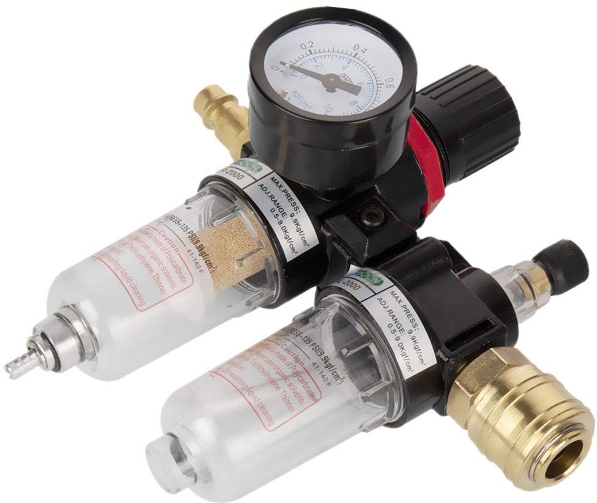 Drukregelaar met manometer - Luchtwaterseparator voor compressor