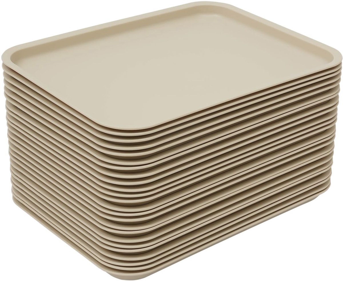 Plastic Serving Tray - Rectangular Khaki 36 x 27 x 2 cm