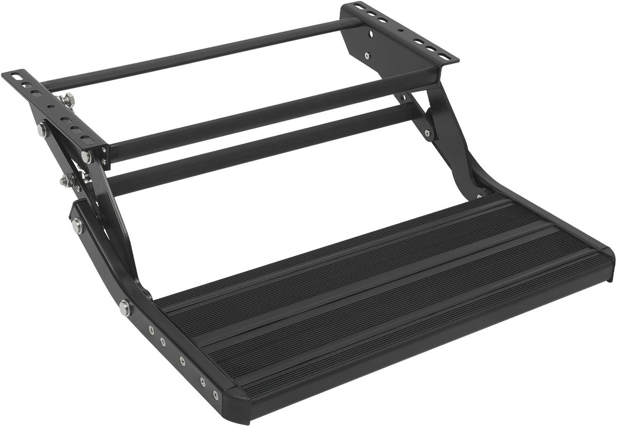 Handmatige traptrede voor camper - Zwart