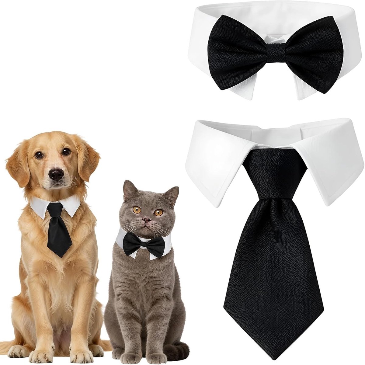 Elegante verstelbare vlinderhalsbanden voor honden en katten, 2 stuks, perfect voor bruiloften, feesten en fotoshoots