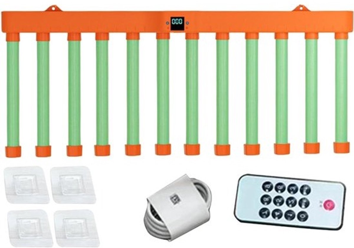Uitdagingsspel - Reactiespel Vangstokjes - Hand-oogcoördinatie Trainen - Drie Snelheidsniveaus - 643 x 217 cm - Oranje