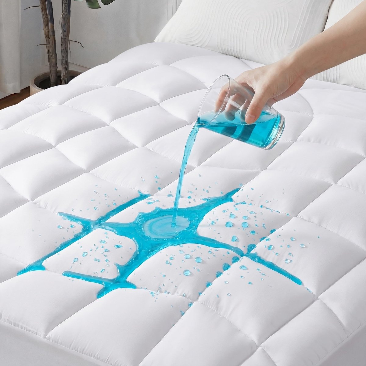 Waterdicht matraskussen - Ergonomisch, 160 x 200 cm, wit