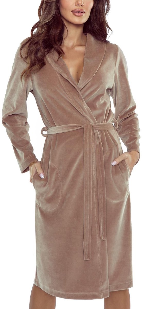 Dames Badjas - Effen Beige - XS