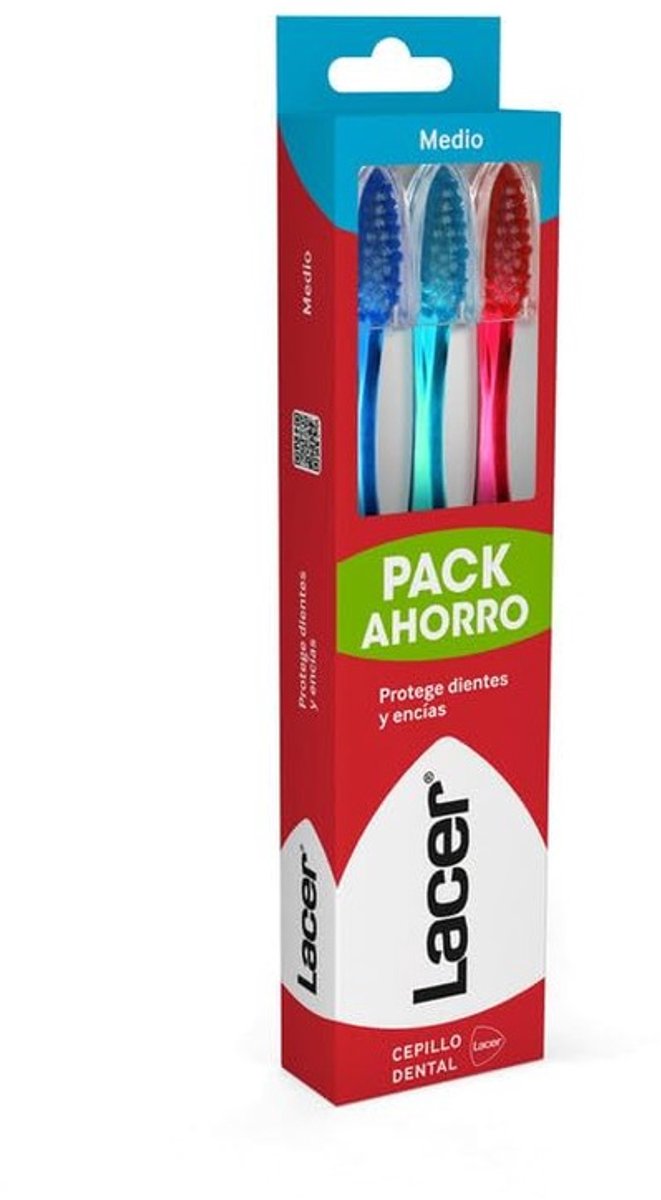 Tandenborstel Set van 3 - Medium borstels met afgeronde punten