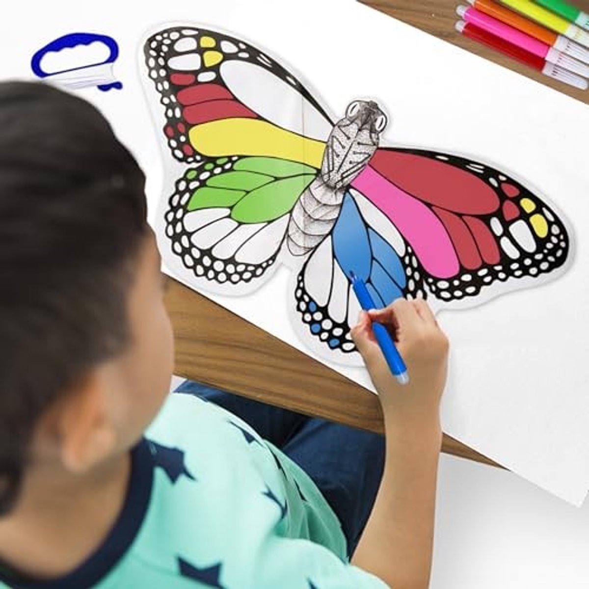 Vlieger Set voor Kinderen - 10 Kites om te Kleur - Vlinder en Uil Ontwerpen